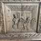 French Carved Oak Tavern Scene Bench