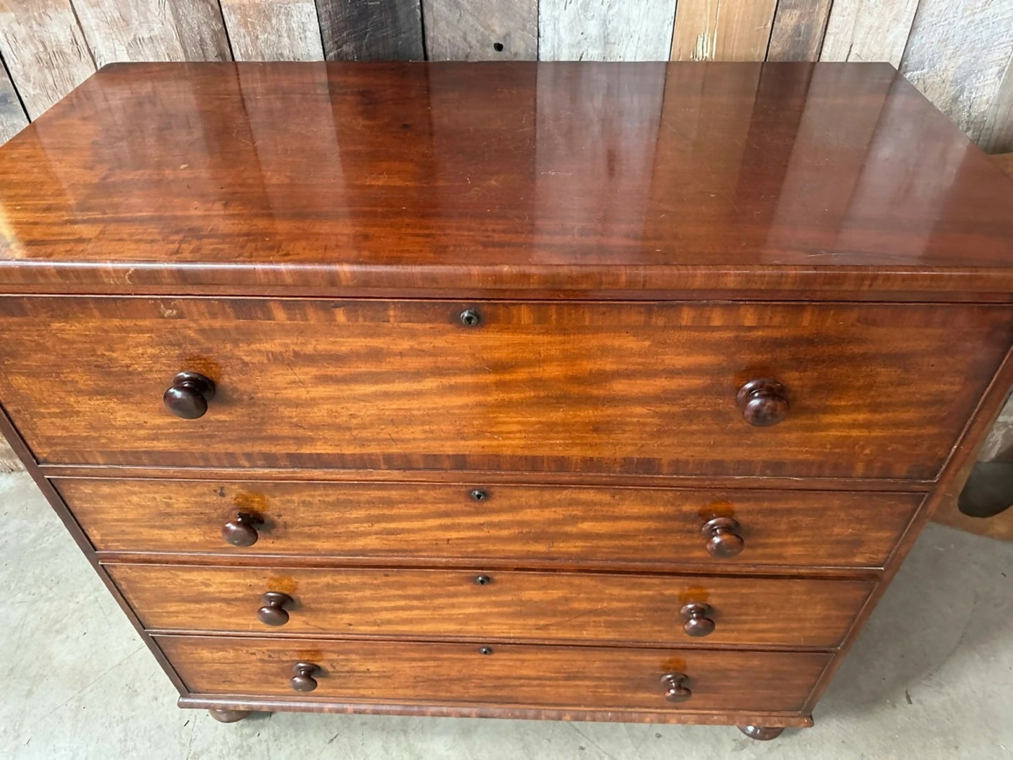 Antique Victorian Mahogany Large Chest of Four Drawers, c1870