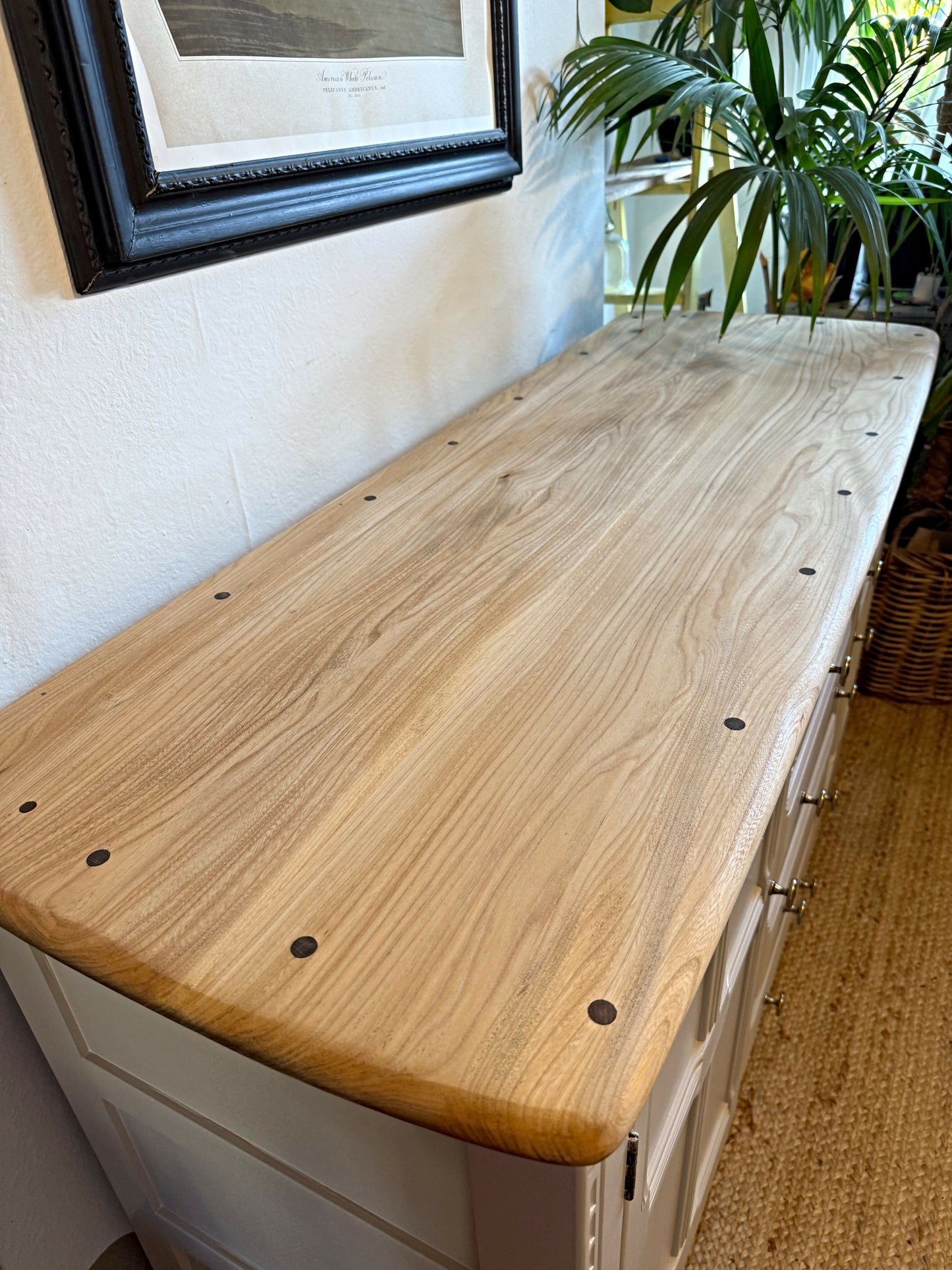 Newly refurbished Ercol sideboard elm wood mcm painted large