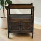 Jaycee Tea Trolley on Casters with Carved Cupboard Doors FREE UK Delivery*