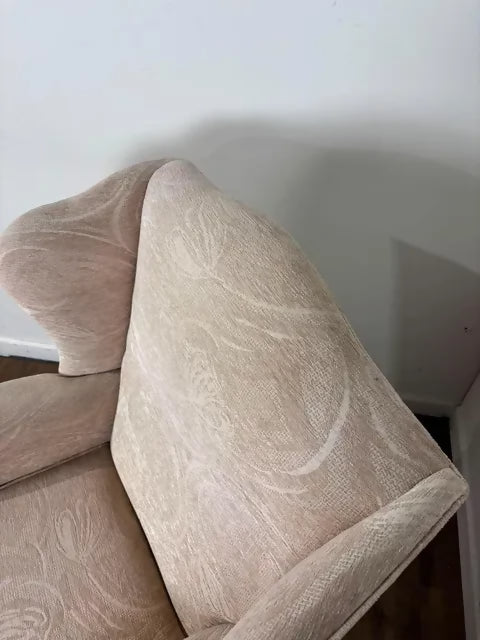 Vintage Style Cream Fabric Wingback Armchair