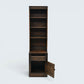 Ercol Narrow Mural Bookcase 3 Shelves Cupboard & Drawer Dark FREE* UK Delivery