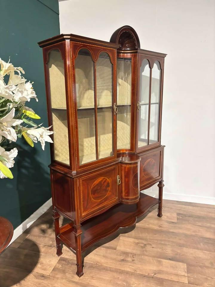 Edwardian inlaid mahogany display cabinet7