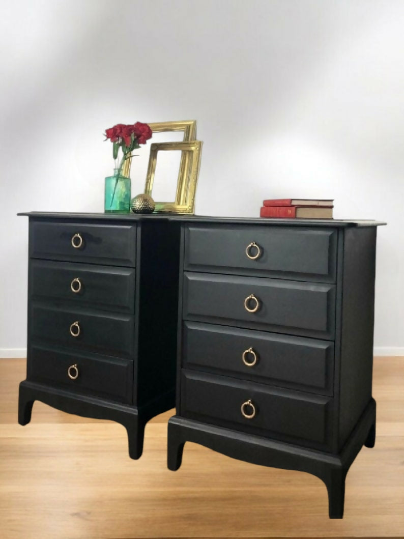 Black Stag minstrel bedside cabinets