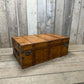 luxury tan leather coffee table trunk.