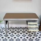 Industrial Metal Desk with Three Drawers and Formica Top by Conforti of Italy