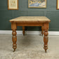 Vintage Pine Farmhouse Dining Table with Drawer on Castors - 6FT