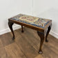Vintage Oak Stool With Floral Tapestry Top