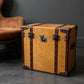 English handmade luxury leather trunk - hand dyed - steamer style