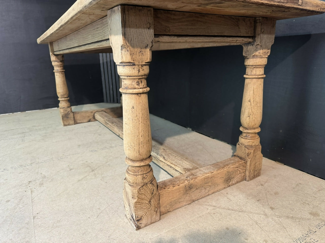 Bleached Oak Farmhouse Dining Table