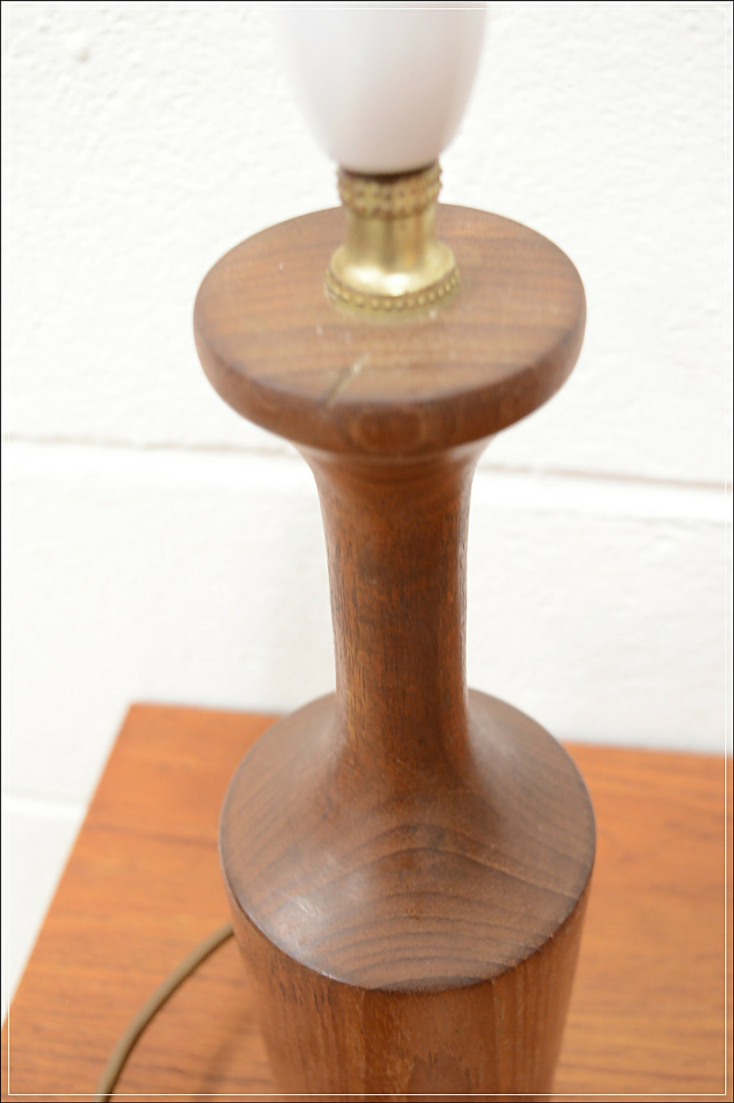 Vintage teak table lamp side lamp base (no shade!) mid century danish design