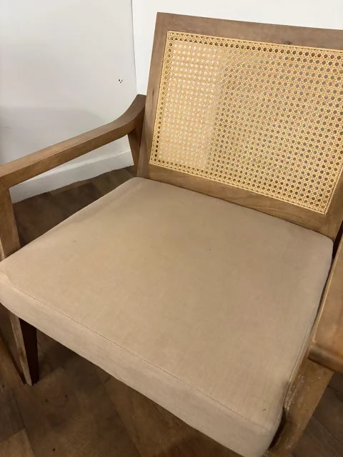 Pair Of Modern Armchairs With Bergere Panels