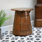 Oak Barrell Style Occasion Table Side Table with Cupboard