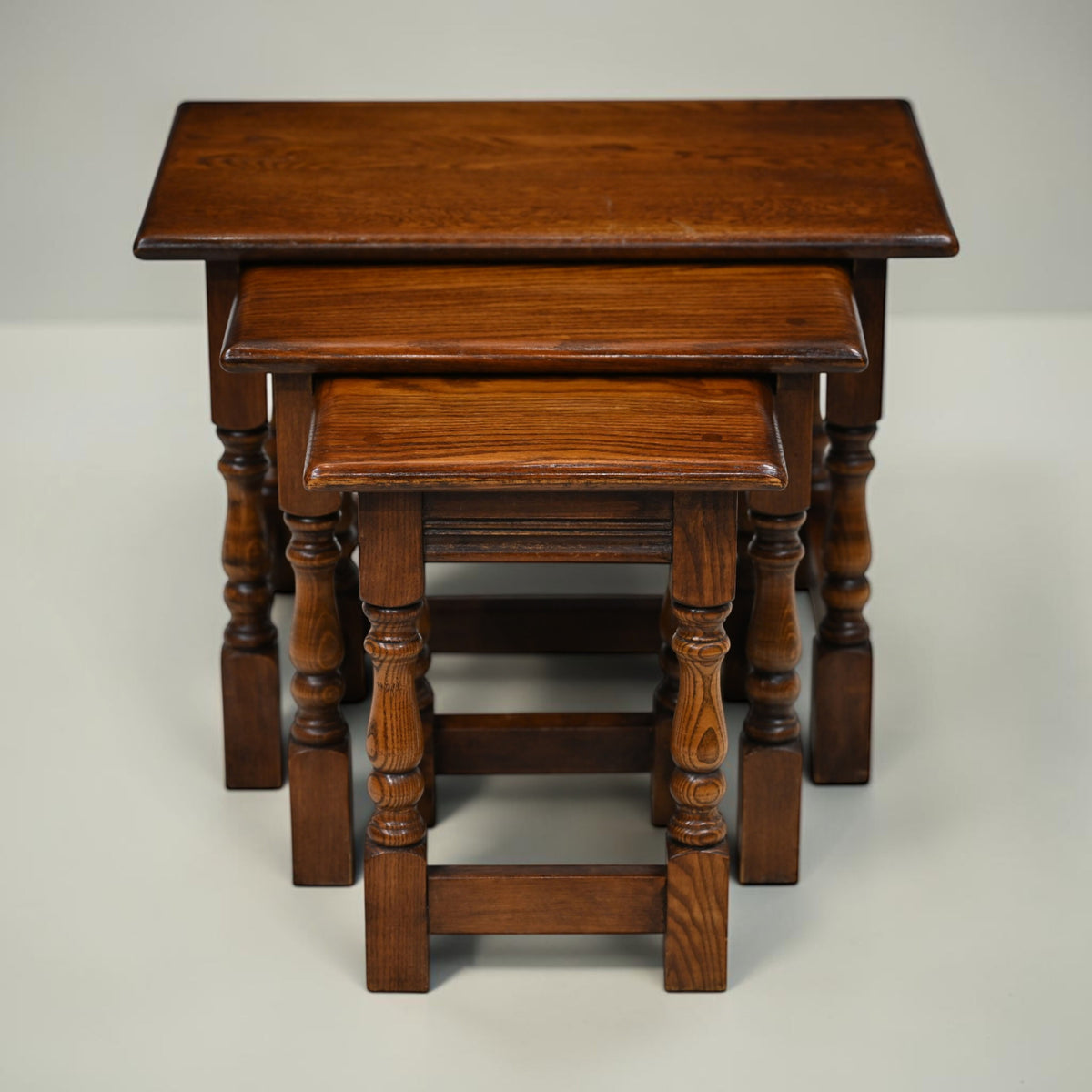 Old Charm Nest of 3 Tables Tudor Brown Finish Model 1494 FREE UK Delivery*