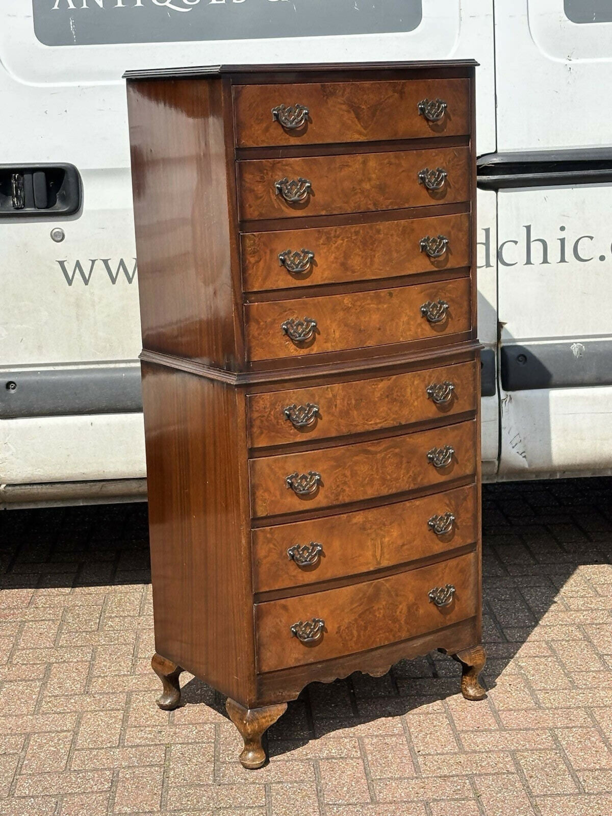 Vintage Tall Chest Of Drawers, Splits In 2 Pieces For Easier Transportation.