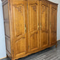Wardrobe Vintage French Louis XVI Style Oak Four Door Armoire LOT 4814