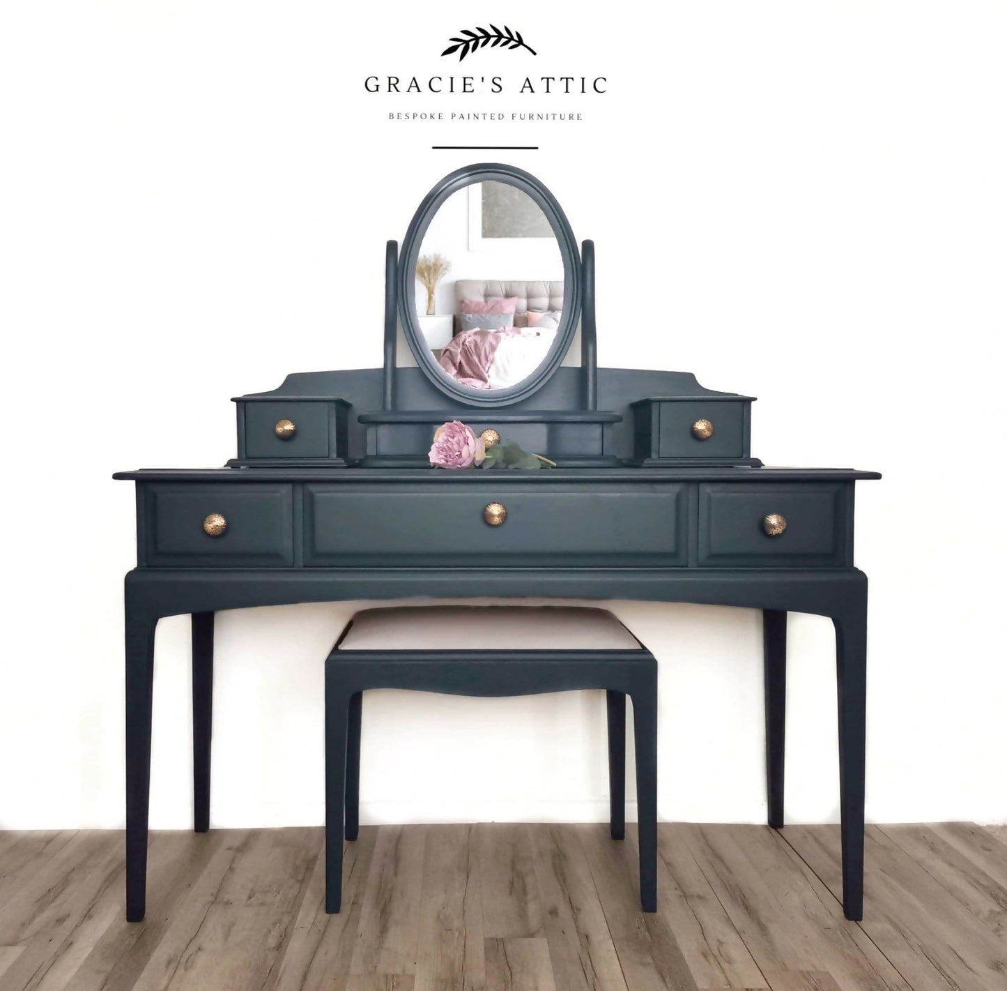 Stag Minstrel 3 Drawer Dressing Table and Stool