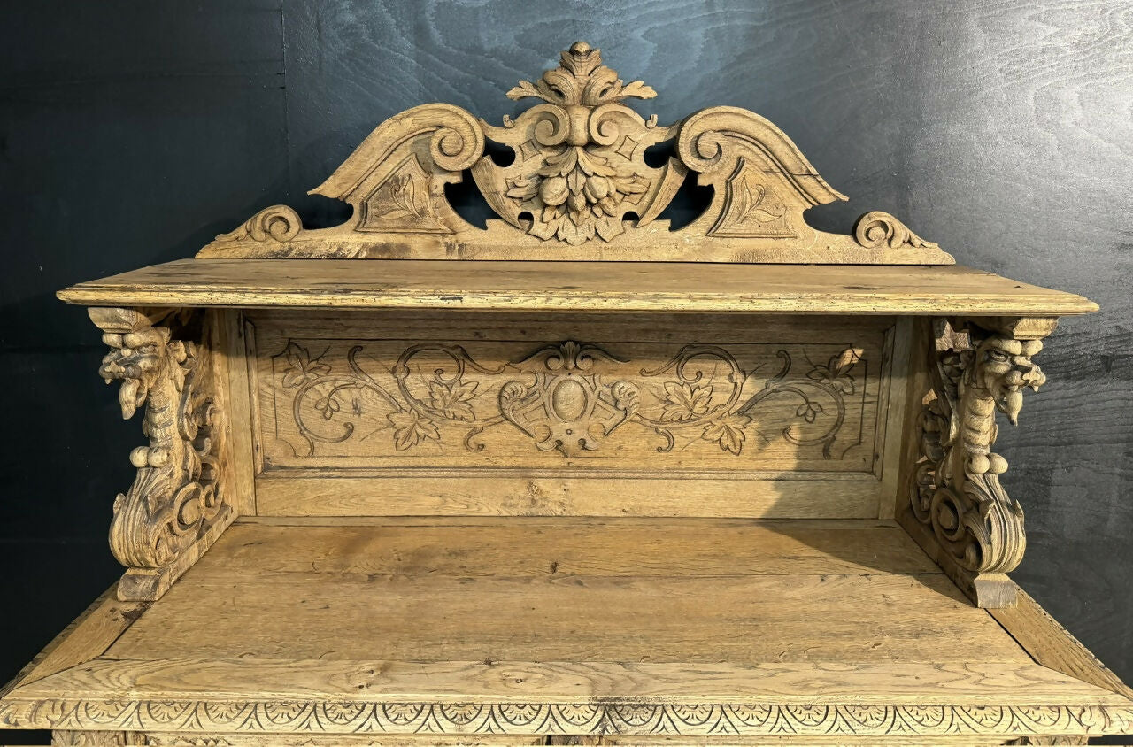 French 19th Century Carved Oak Buffet
