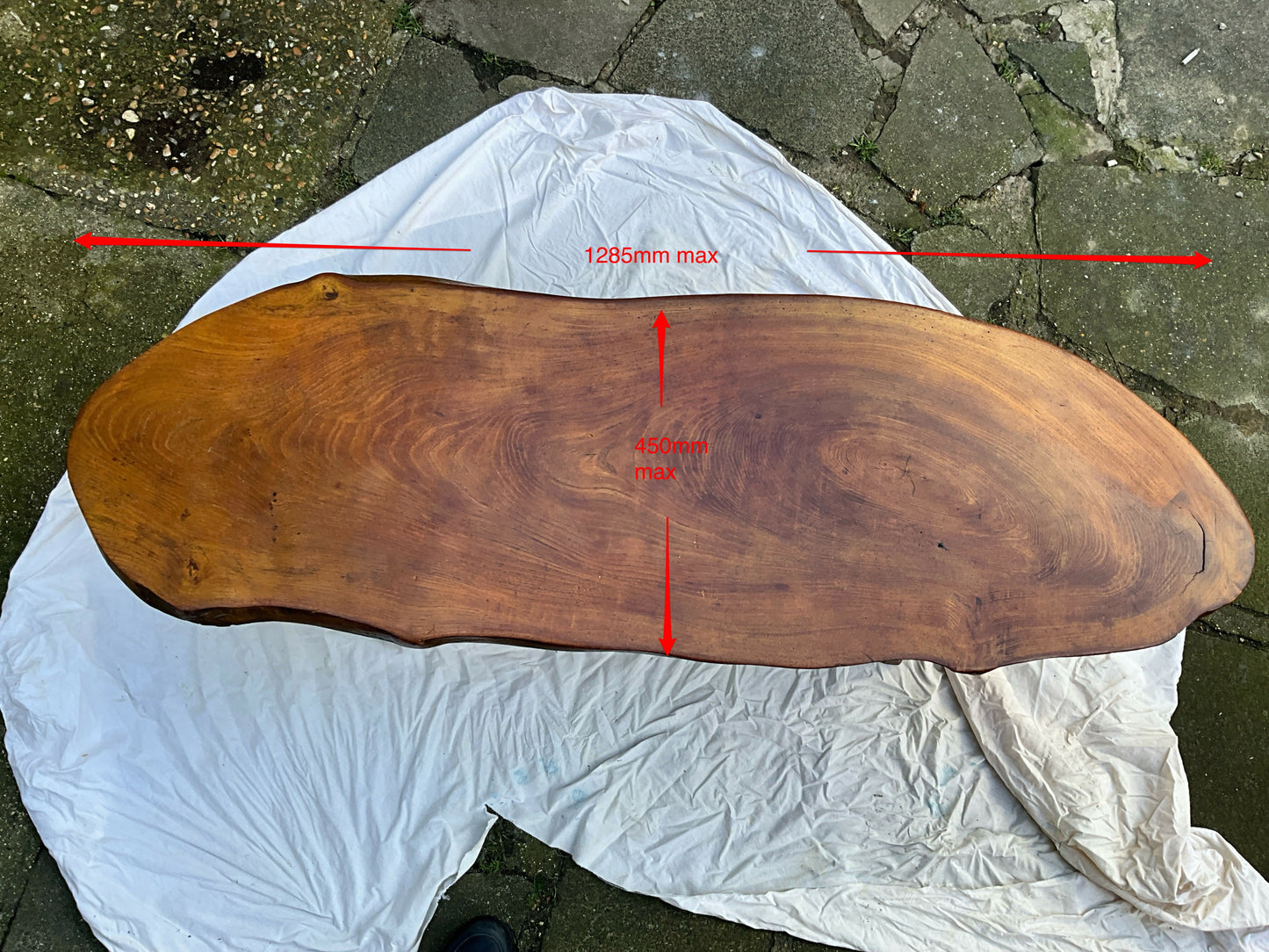 Natural elm slab coffee table