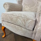 Vintage Style Cream Fabric Wingback Armchair