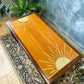 G Plan Long John Nest of 3 Tables with Gold Leaf Sunburst Design - Mid Century Modern MADE TO ORDER