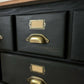4ft Apothecary haberdashery "style" merchant bank chest of drawers sideboard Solid pine ebonized black x13 drawers