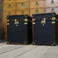 Vintage Black Millerain Handmade End tables - English bespoke storage trunks
