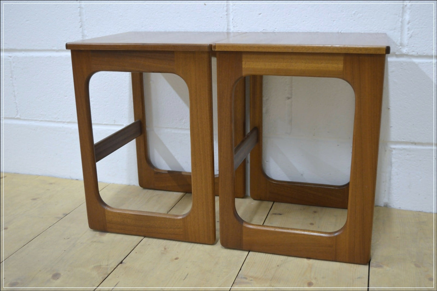 Vintage Bedside Table Set Of 2 Pair McIntosh Teak Mid Century Danish Design