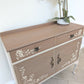 Elegant Vintage Taupe Cabinet Sideboard with Queen Anne Legs
