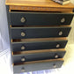 Charming Harris Lebus 5 Drawer Chest With Brass Handles and Carved Detail. £255