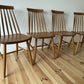 Vintage Set of 4 Mid Century Ercol Style Dining Chairs Stick Back Beech Chairs