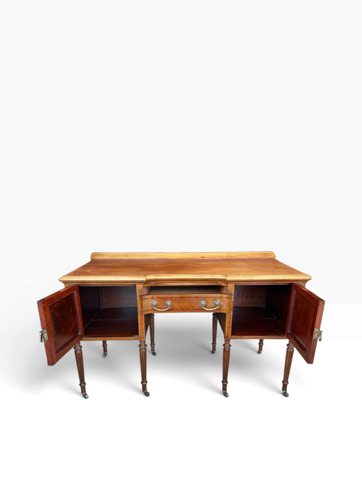 Antique Sheraton-style inlaid mahogany sideboard / dressing table/desk