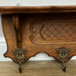 Coat Rack Vintage French Oak Wall Mounted 6 Hooks Carved Rack Hanger LOT 6206