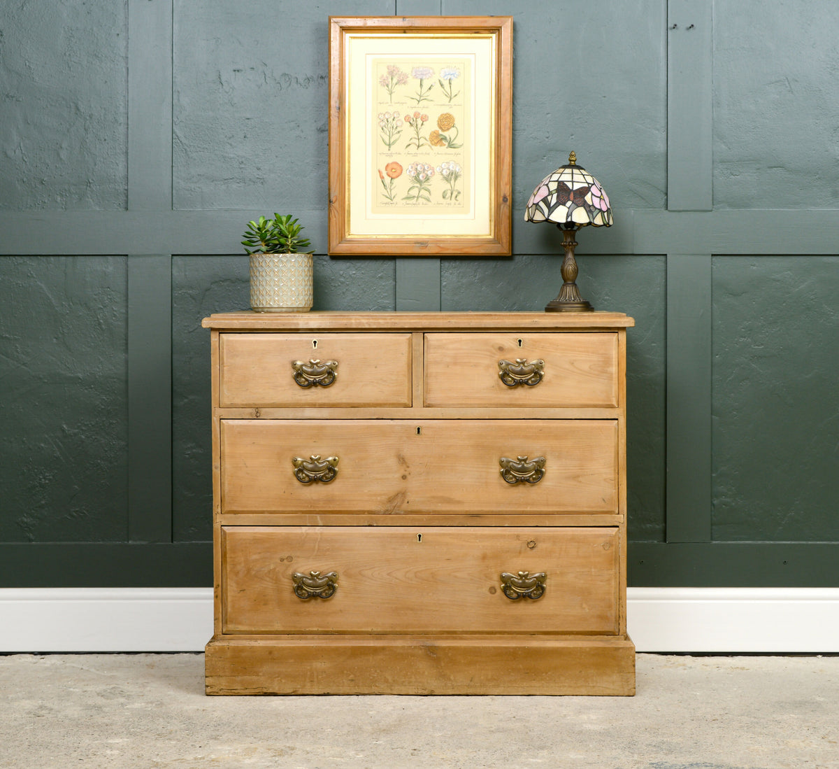 Edwardian Pine Chest of Drawers - 2 Over 2 - Antique