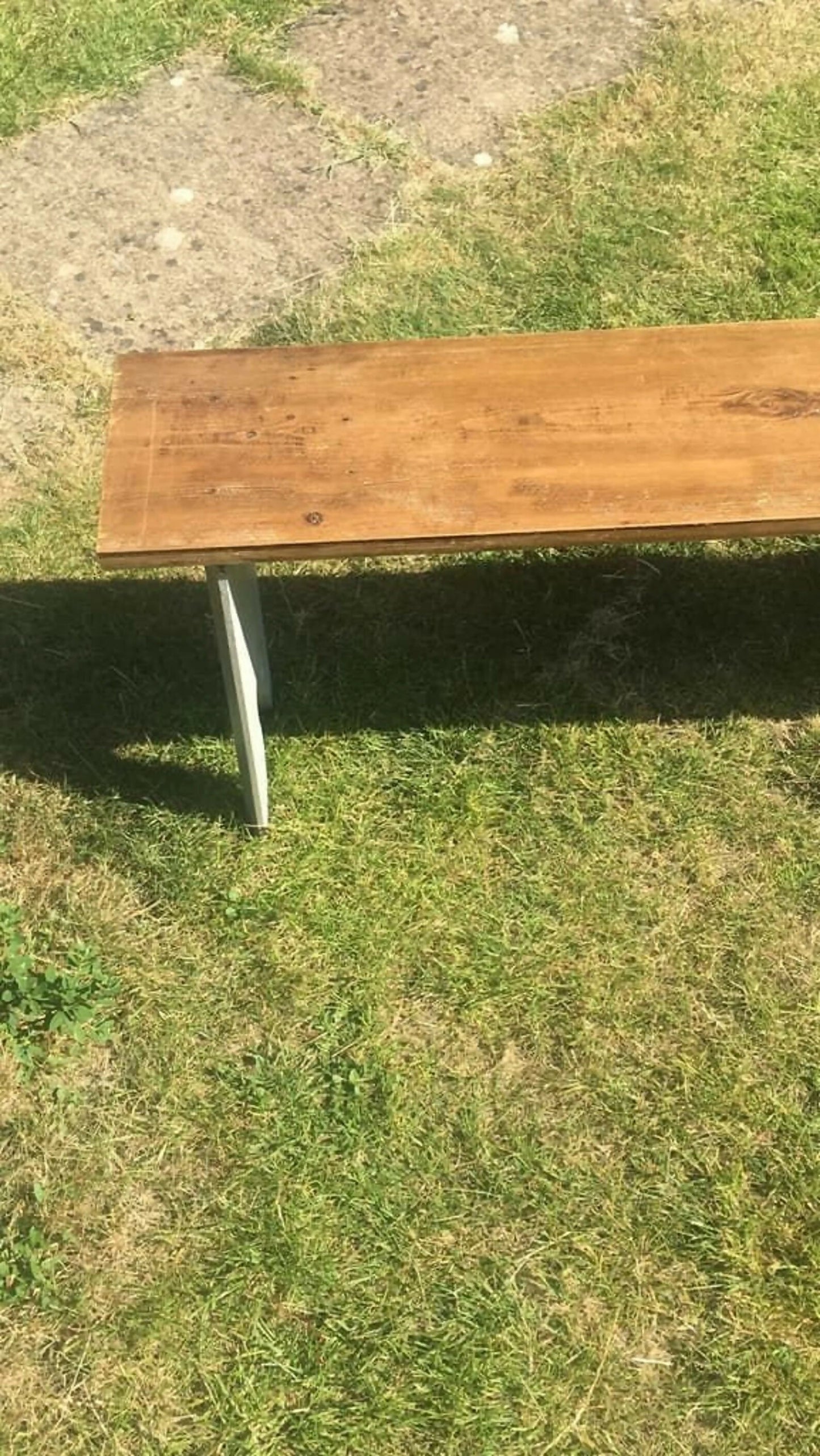 Rustic Painted Wooden Top High Bench Dining Conservatory Patio