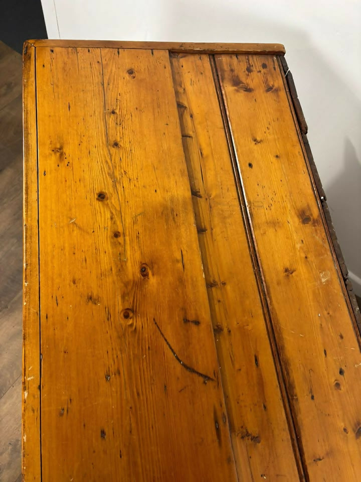 Victorian Pine Three Drawer Painted Chest with Stripped Top