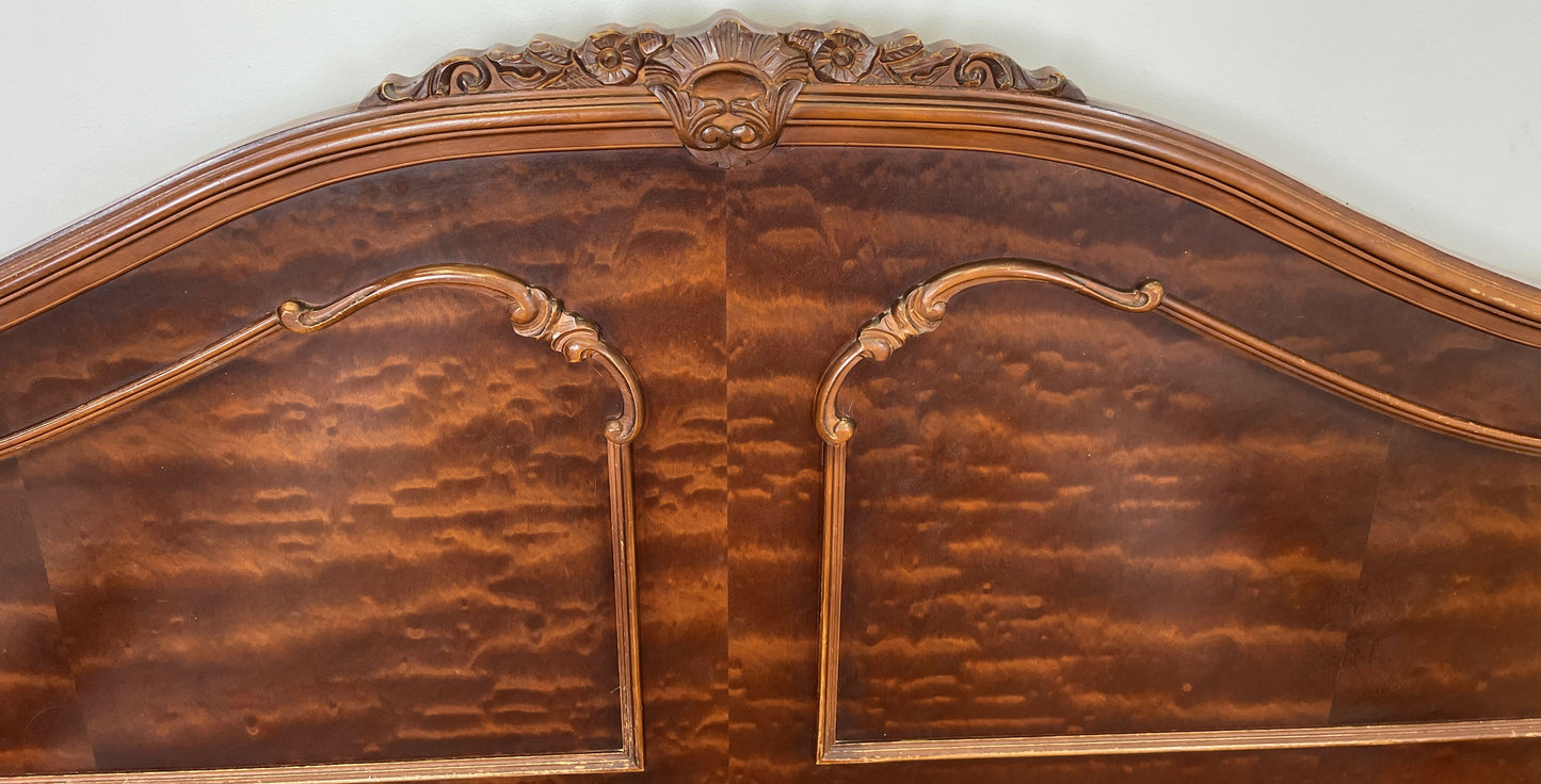 Bed Vintage French Louis XVI King Size Bed Frame Carved Headboard LOT 6403