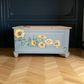 Vintage upcycled green blanket box rustic storage coffee table
