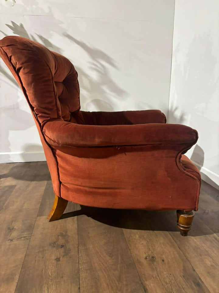 Victorian Button Back Upholstered Armchair
