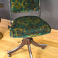 Refurbished Vintage 1950s Tansad Industrial Swivel Chair in Blackpop Velvet