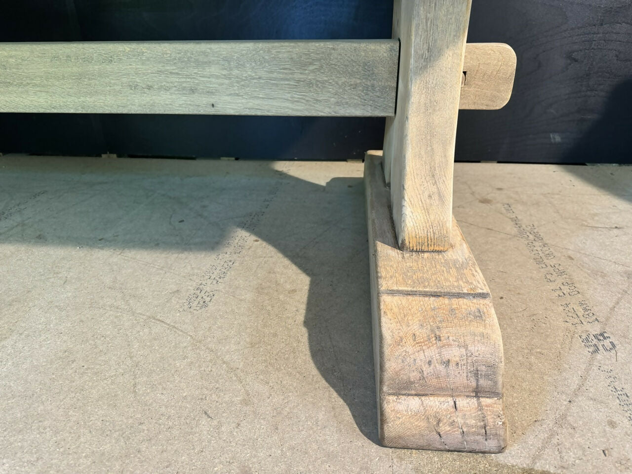 Rare Deep Bleached Oak Farmhouse Dining Table