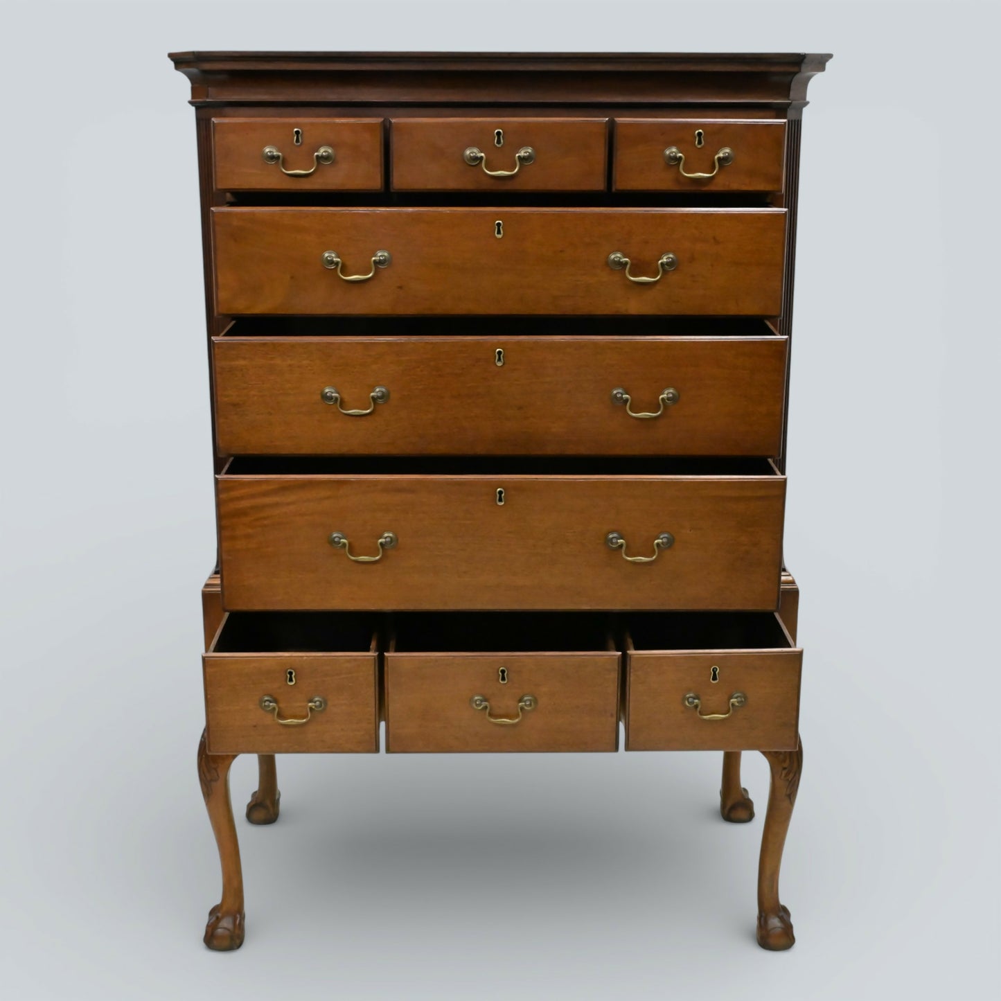English Georgian Raised Chest Of Drawers Mahogany Cabriole Legs FREE Delivery*