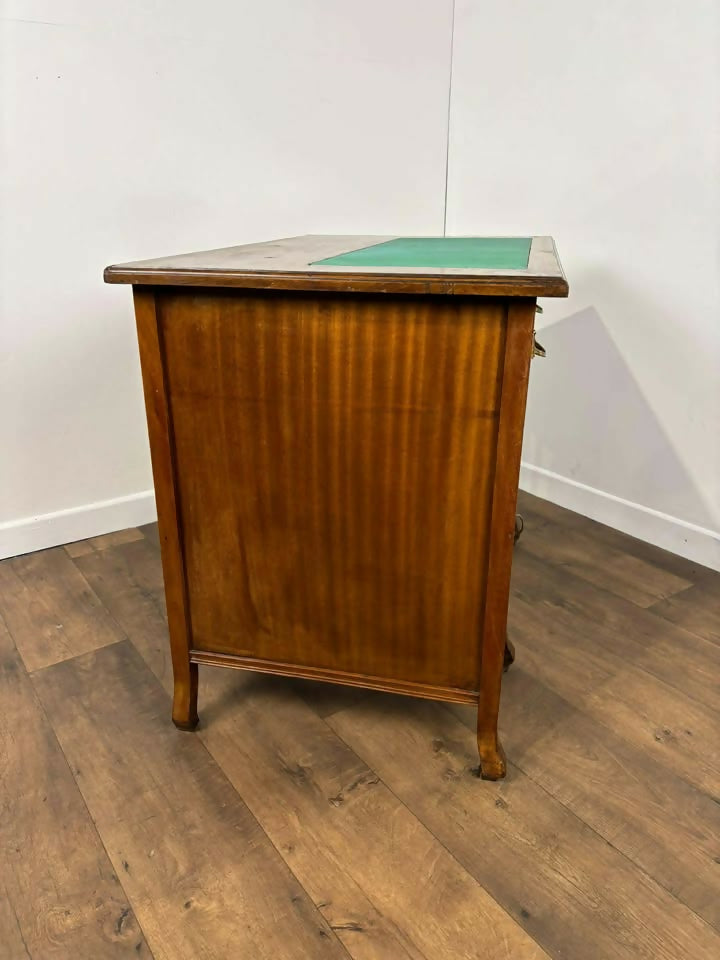 Edwardian Mahogany Art Nouveau Style Kneehole Desk