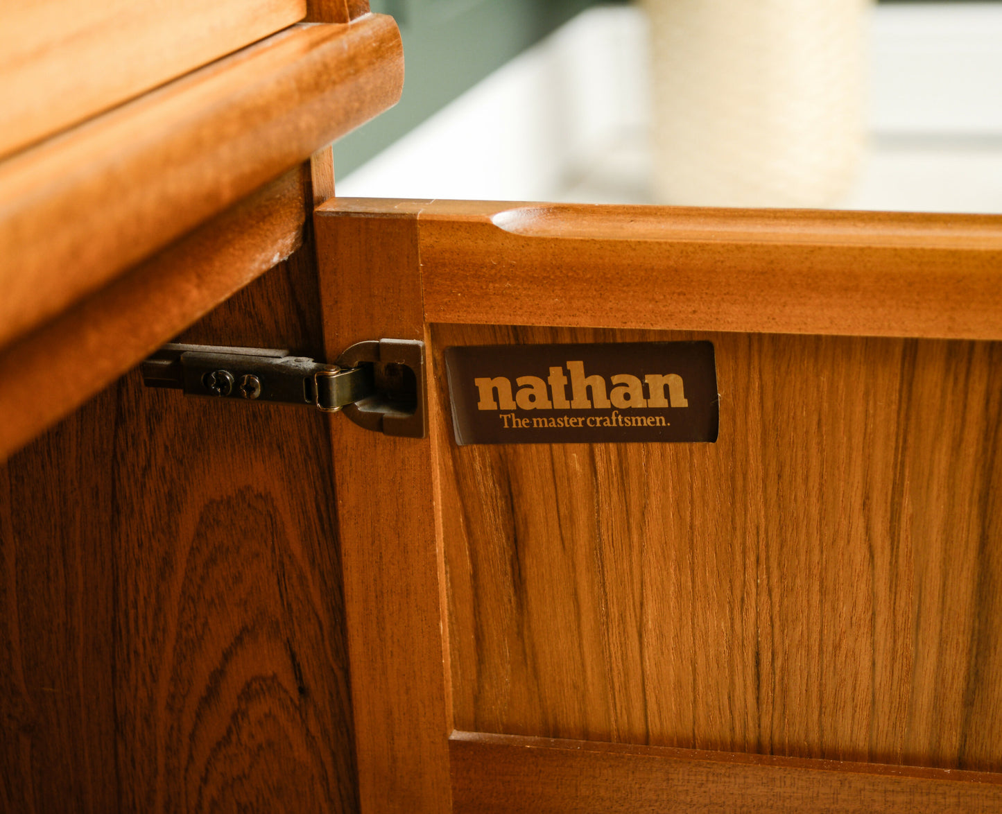 Mid Century Nathan Squares Sideboard Vinyl Cabinet With Drawers 1970s