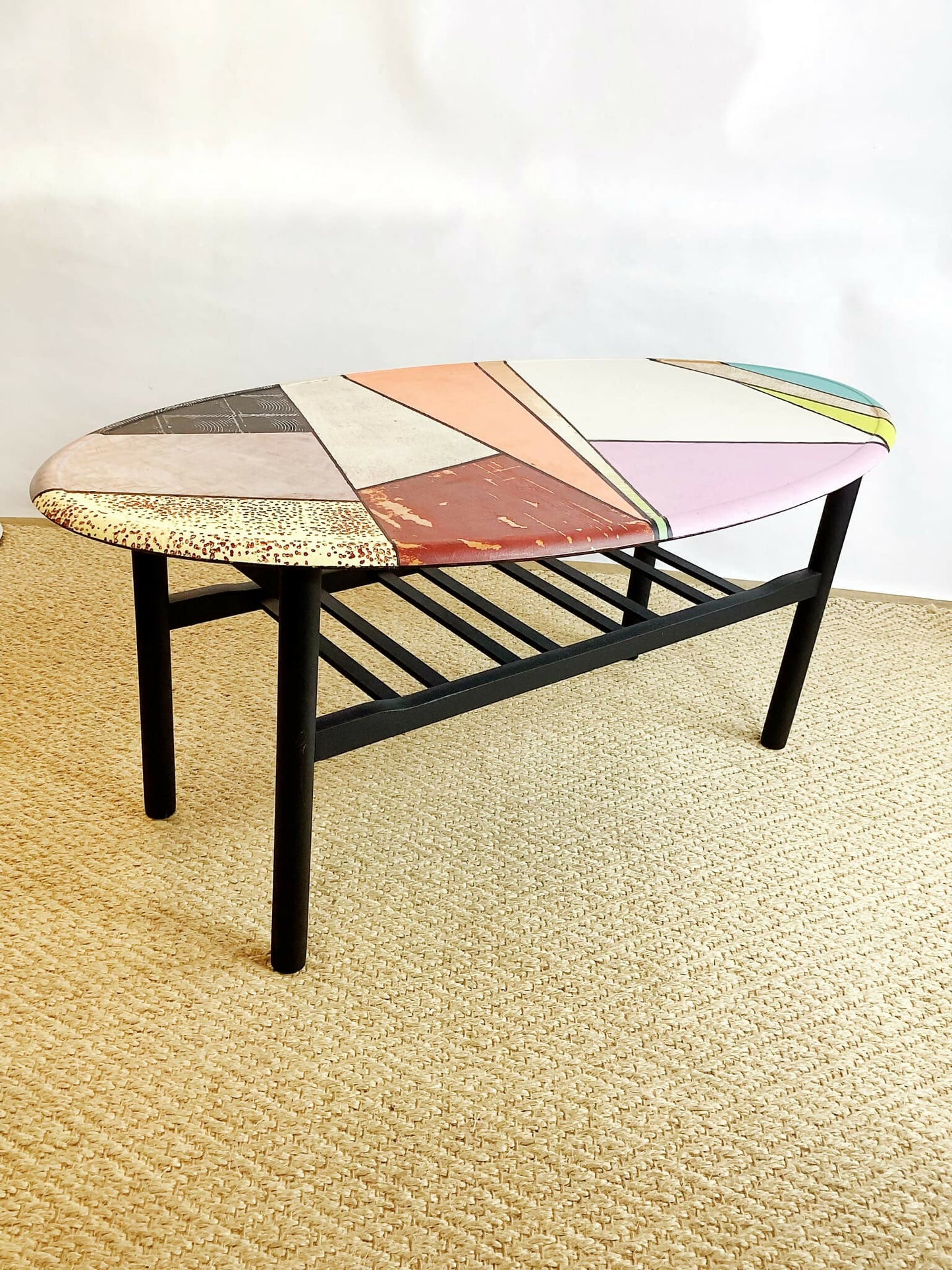 Mid Century Oval Coffee Table Hand Painted By Paint Kitchen