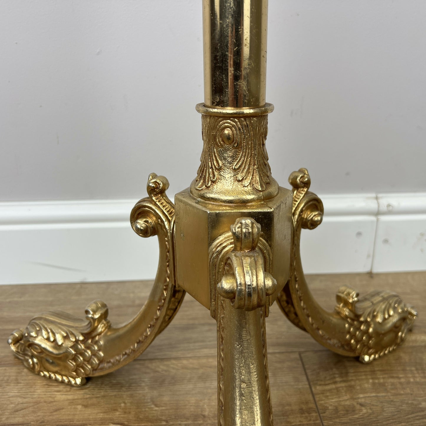 Standing Coat Hanger Vintage French Style Brass Ornate Coat Rack LOT 6453