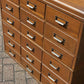 Large Vintage Edwardian Floor Standing Oak Filing Drawers. Cabinet Splits In Half.