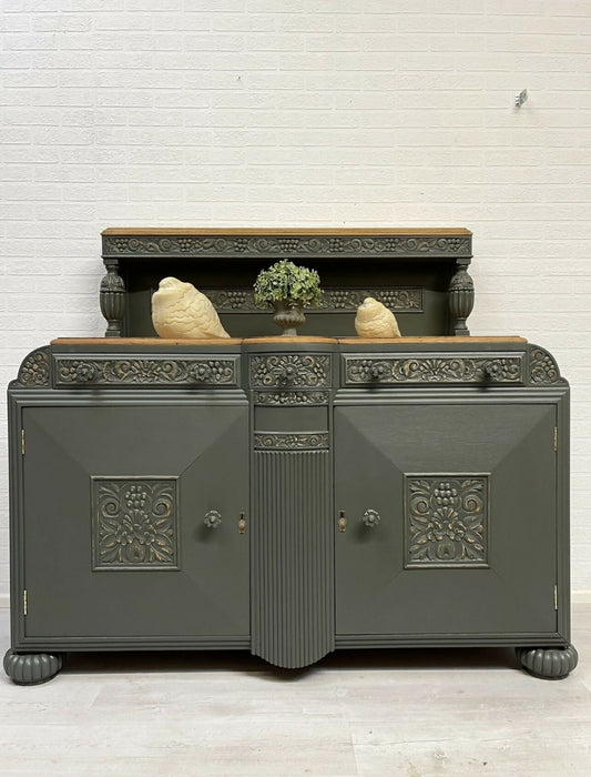 Stunning Art Deco Vintage Sideboard Solid Oak