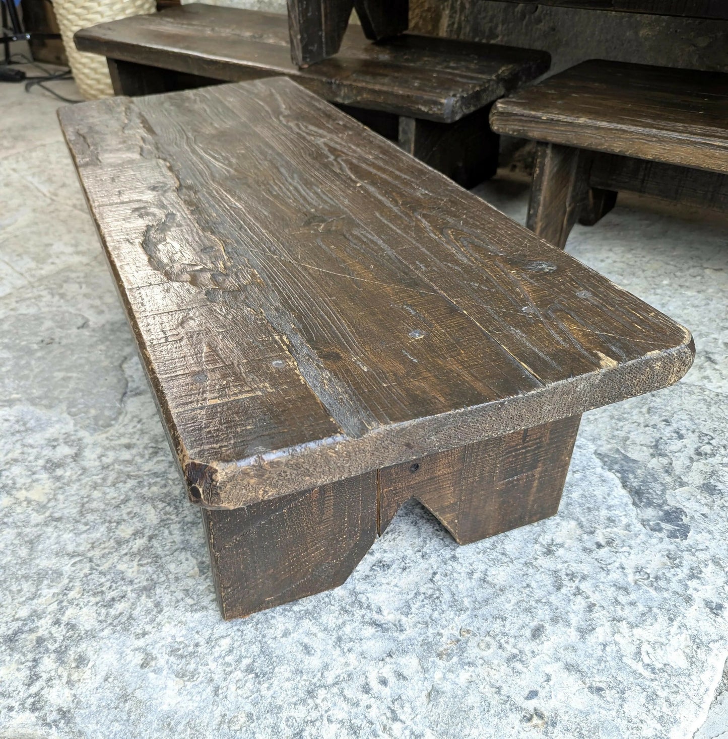 4 x Retail Rustic Display Table Risers - Wood - Childrens Benches Monitor Stands