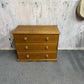 Vintage Solid Pine Low Chest of 3 Drawers Knob Handles Plinth